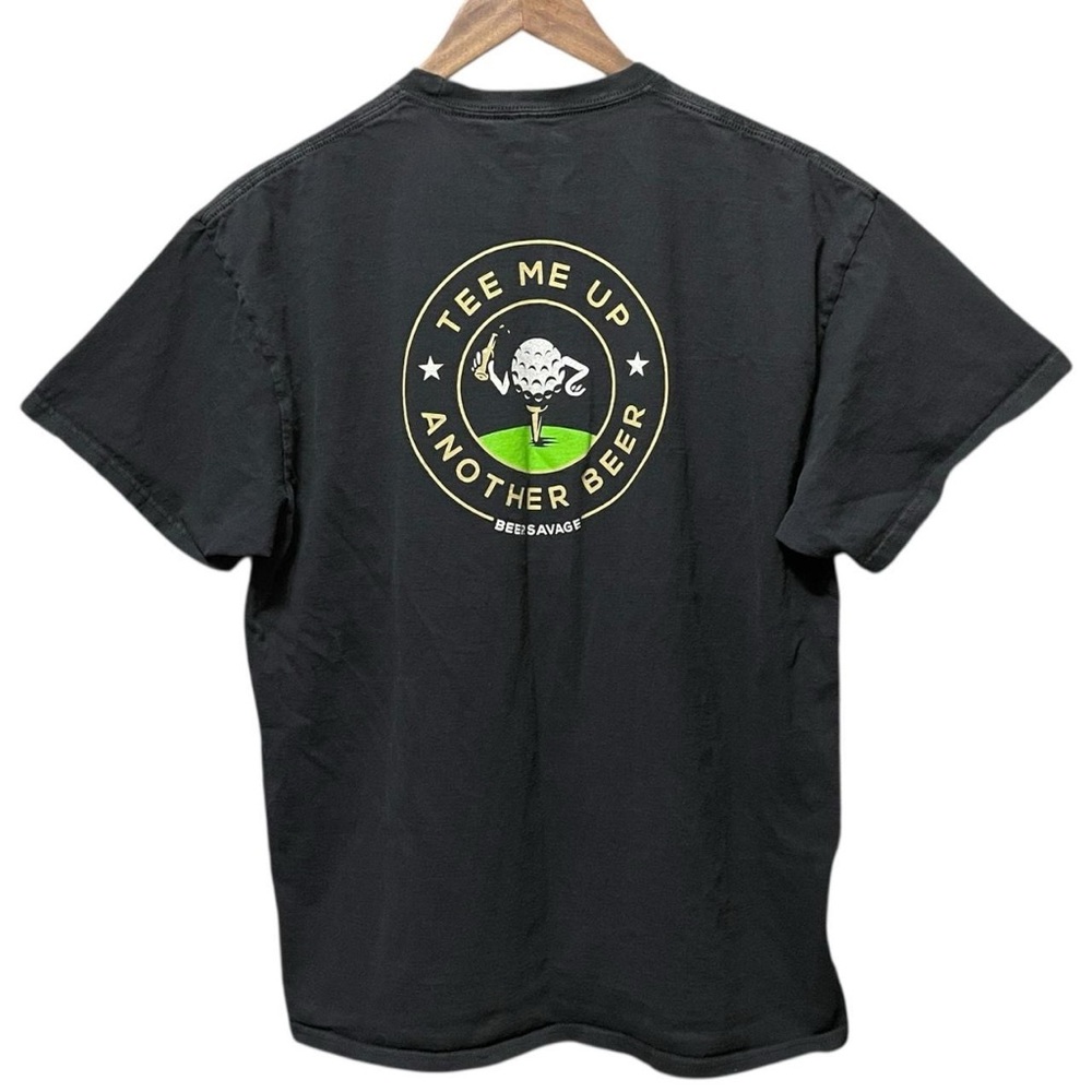 Tee Me Up Another Beer graphic casual drinking sports bar alcohol T-shirt top - Picture 5 of 7